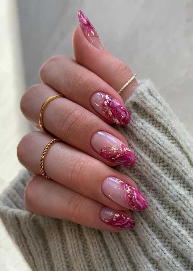 Pink Marble Nail Designs - Classic Pink Marble